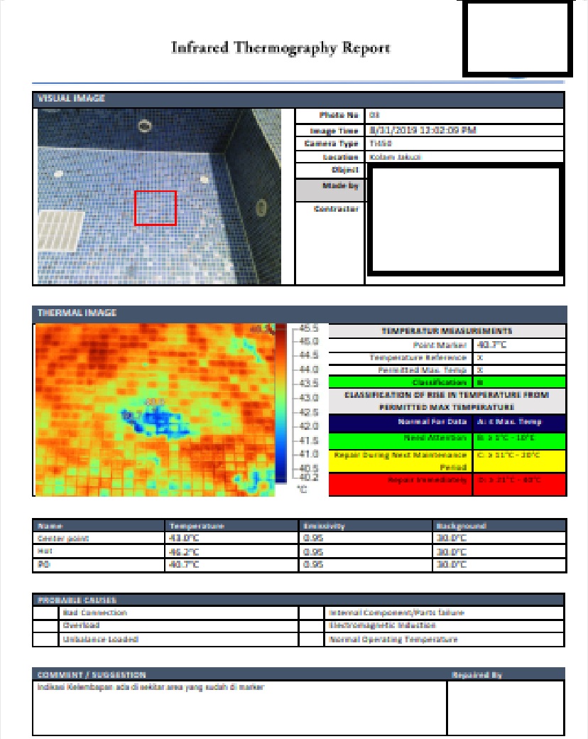 Inspeksi Thermography Kolam Renang Untuk Mengetahui Lokasi Kebocoran - Rumah Tinggal - Cikini Jakarta Pusat 1 Pt Sarana Energi Investama Kolam4 - electrical & industrial supplier - system integrator - service & maintenance subcontractor